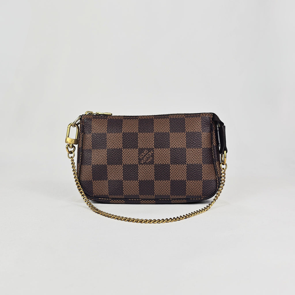 Louis Vuitton Mini Pochette Accessoires in tela Damier Ebene