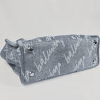 Balenciaga Hardware Tote Bag in denim logato grigio