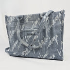 Balenciaga Hardware Tote Bag in denim logato grigio