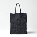 Fendi Tote Bag Vintage Zucchino in tela e pelle nera