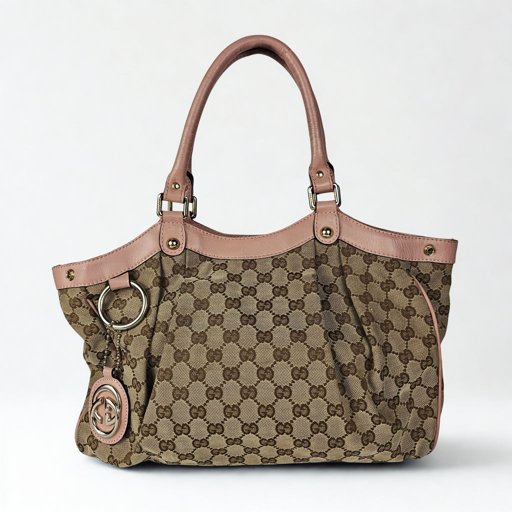 Gucci Sukey in tela GG e pelle rosa