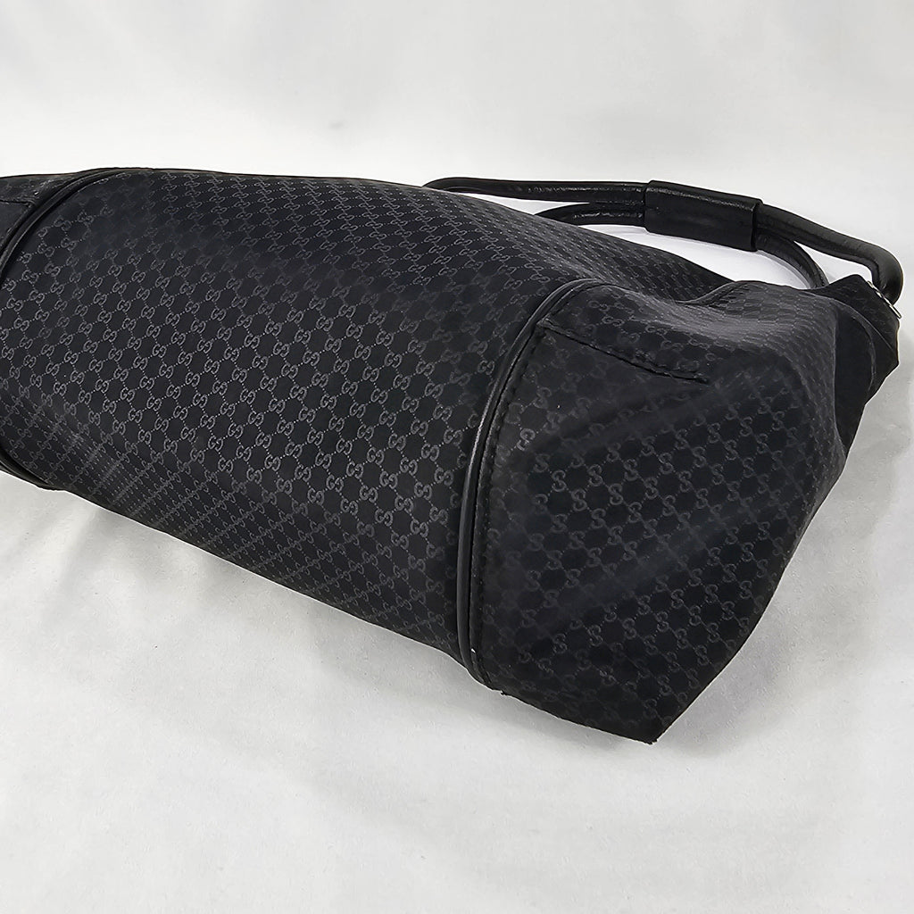 Gucci Hobo Micro GG in nylon e pelle nera