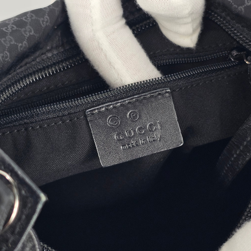 Gucci Hobo Micro GG in nylon e pelle nera