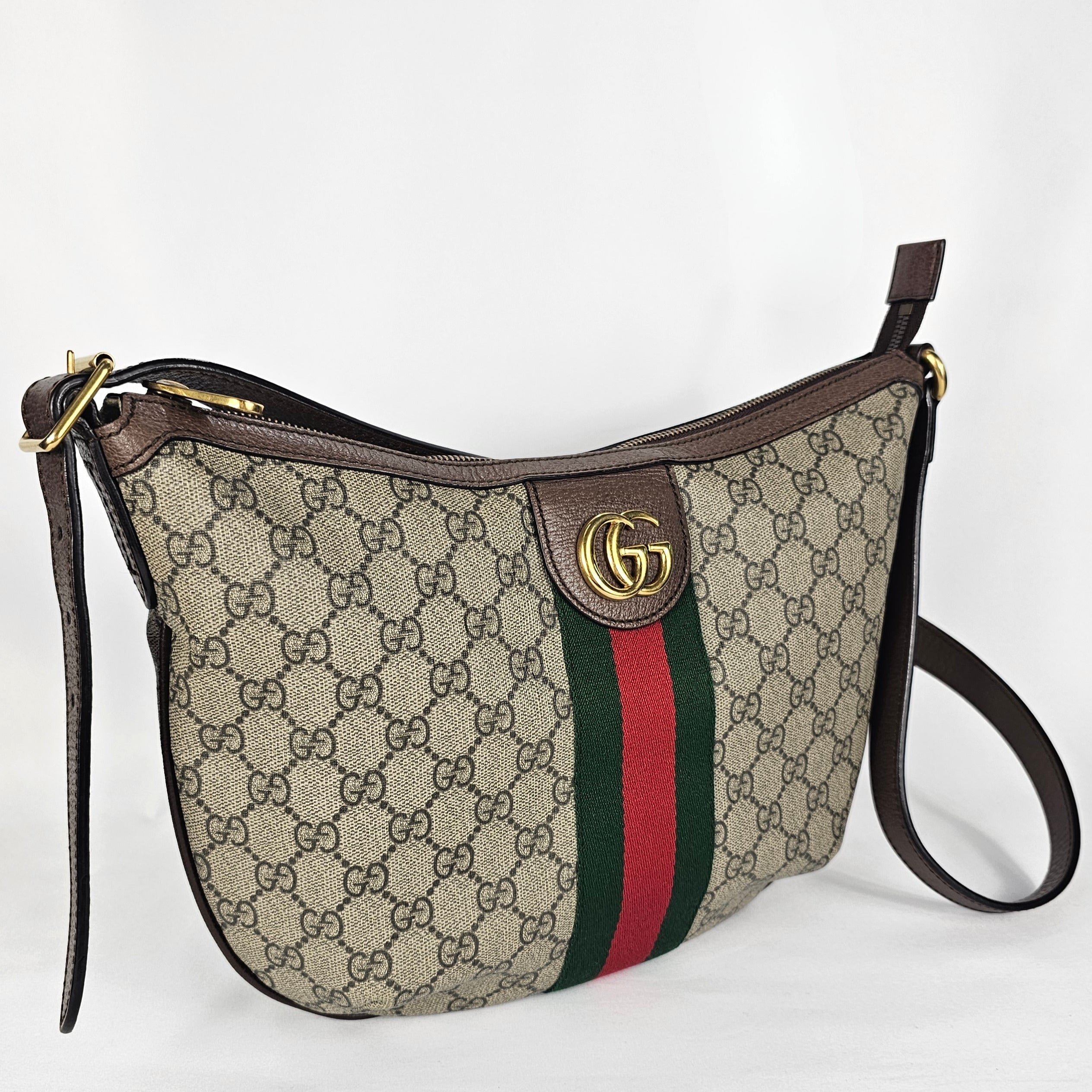 Gucci Ophidia GG Supreme Messenger Beige con Web Stripe