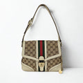 Gucci Sherry Line Vintage in tela GG e pelle bianca