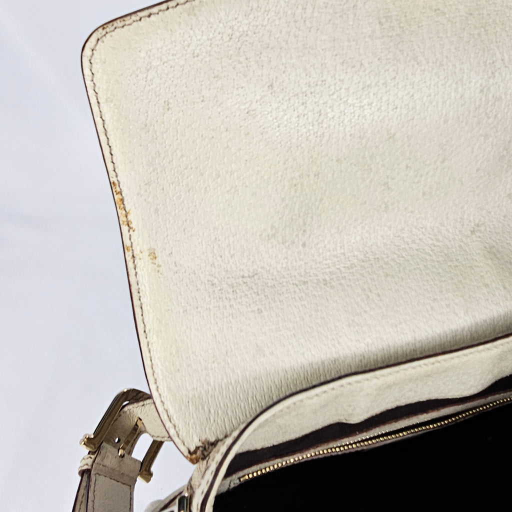 Gucci Sherry Line Vintage in tela GG e pelle bianca