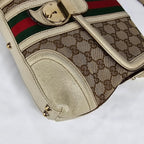 Gucci Sherry Line Vintage in tela GG e pelle bianca