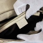 Gucci Sherry Line Vintage in tela GG e pelle bianca
