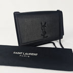 Saint Laurent Kate Medium – Borsa a Tracolla in Pelle Grain de Poudre Nera