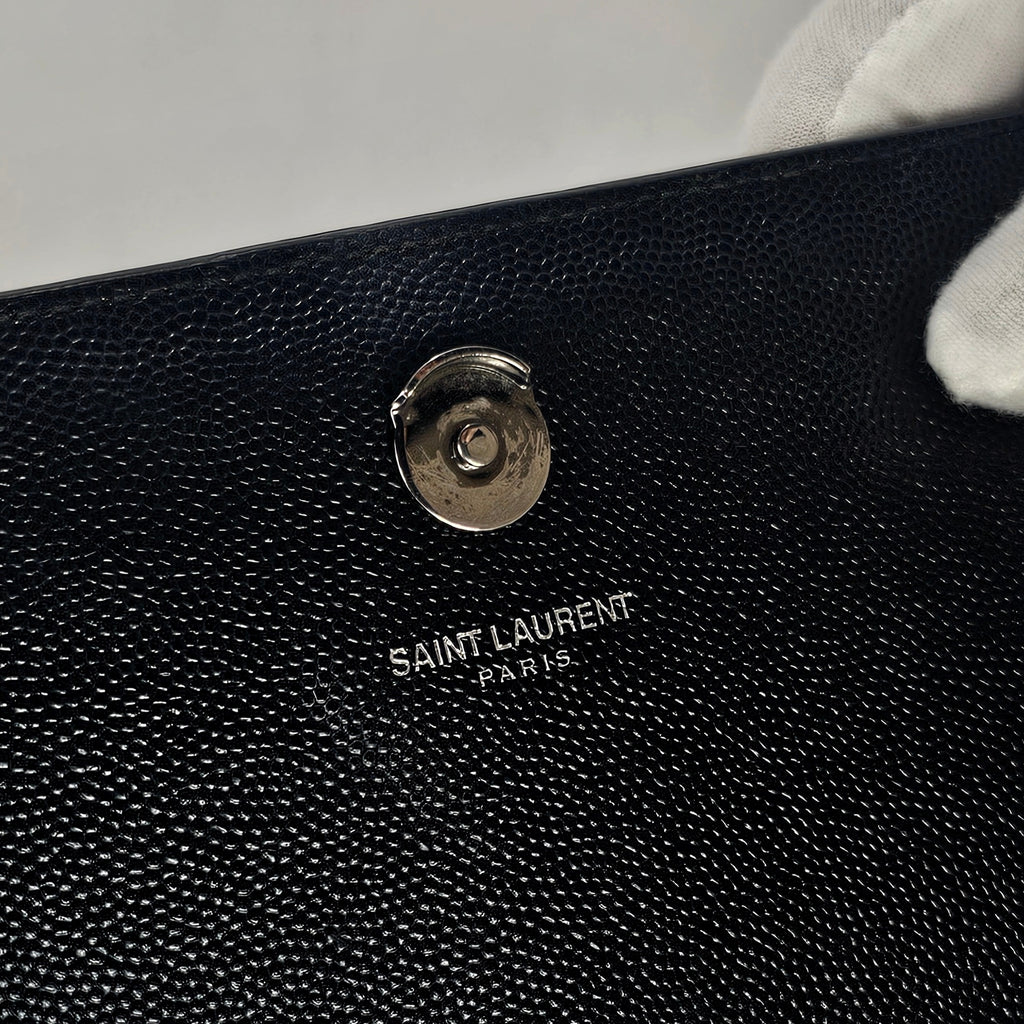 Saint Laurent Kate Medium – Borsa a Tracolla in Pelle Grain de Poudre Nera