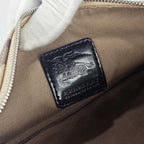 Burberry Baguette Nova Check Beige con Finiture in Vernice Nera
